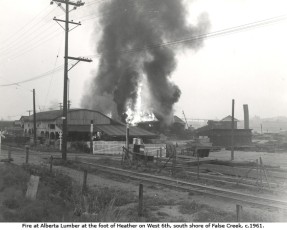 Fire_at_Alberta_Lumber_c_1961_foot_of_Heather_on_W_6th_1